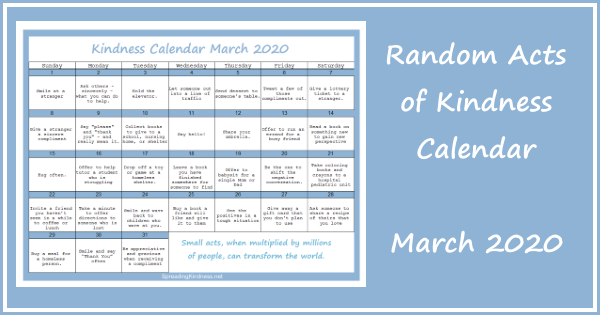 random-acts-of-kindness-calendar-march-2020